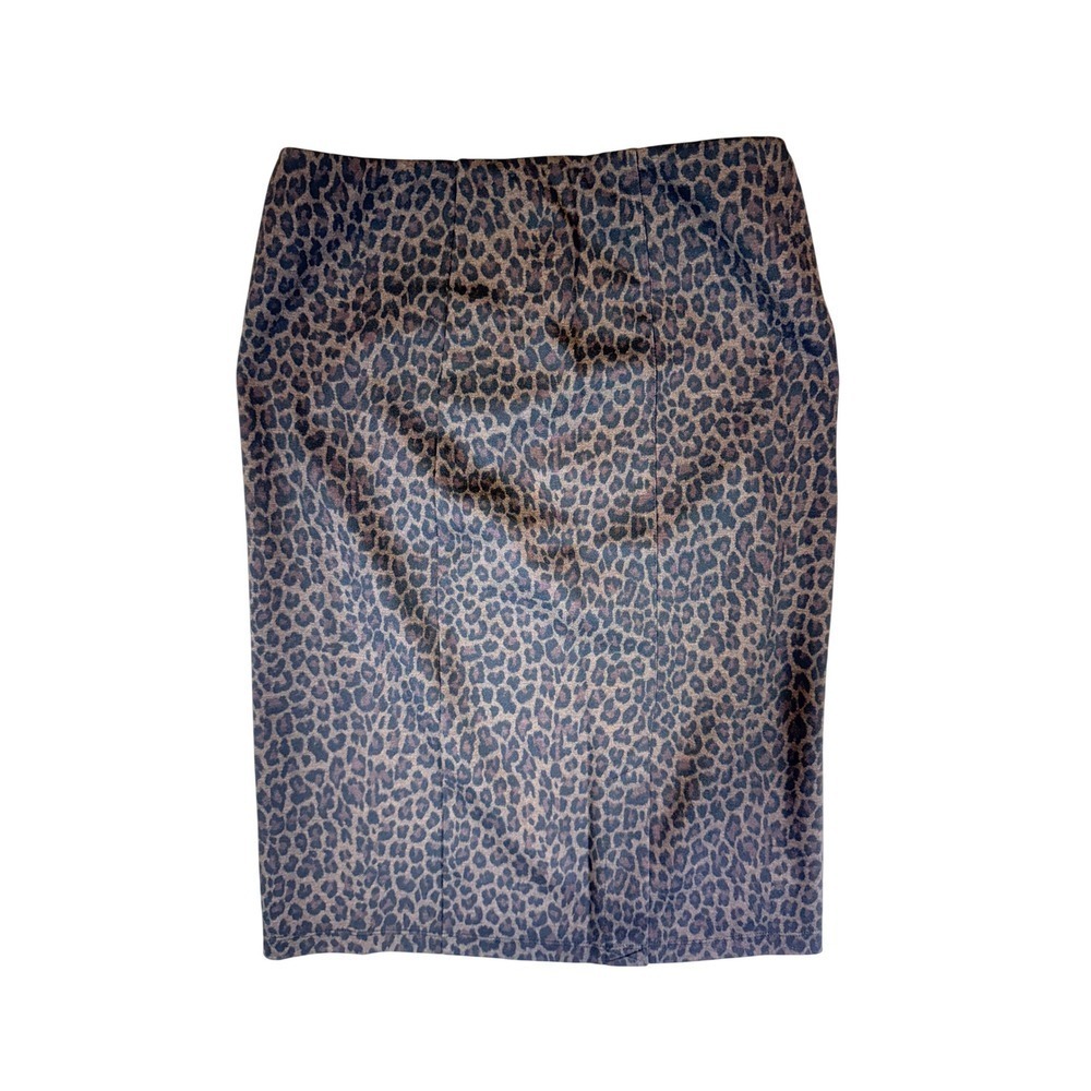 Liverpool Los Angeles Leopard Print Pencil Skirt Women Size 8 Brown Black